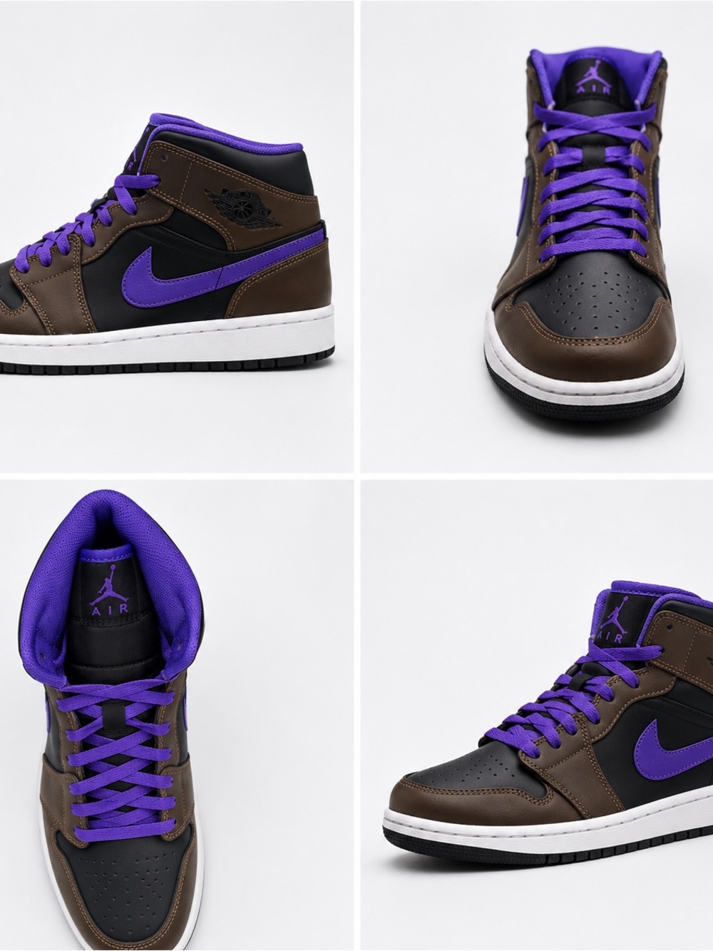 Air Jordan Brown Black & Purple High-Top Sneakers